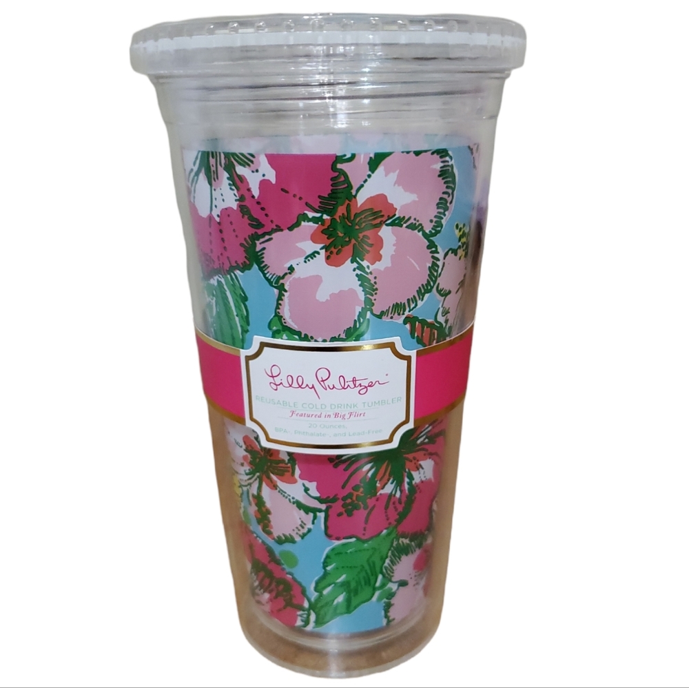 Lilly Pulitzer Plastic Tumbler with Lid 20oz